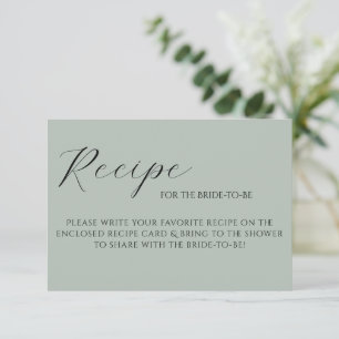 Carte de recette élégante vert sauge