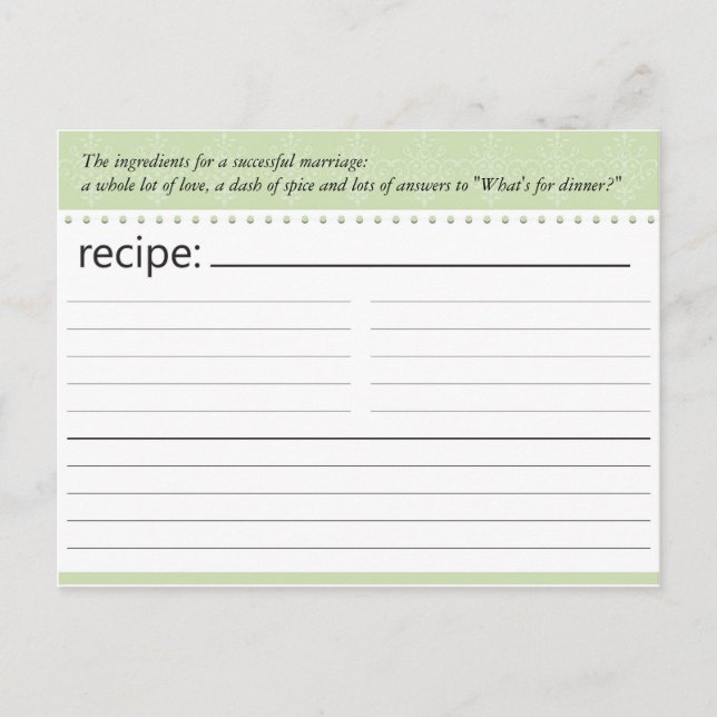 Carte de recette Fête des mariées (Devant)