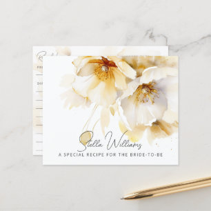 Carte de recette Fête des mariées à fleurs d'or bl