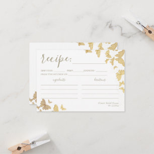 Carte de recette Fête des mariées à papillon d'or
