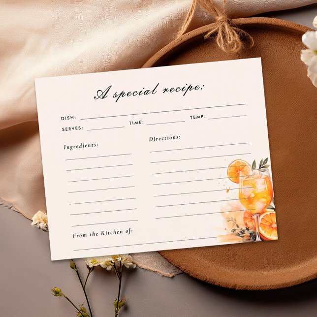 Carte de recette Fête des mariées Aperol Spritz (Créateur téléchargé)