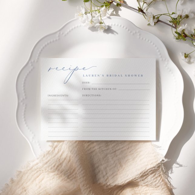 Carte de recette Fête des mariées bleue Dusty Scri (Créateur téléchargé)
