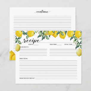 Carte de recette Fête des mariées citron