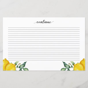 Carte de recette Fête des mariées citron