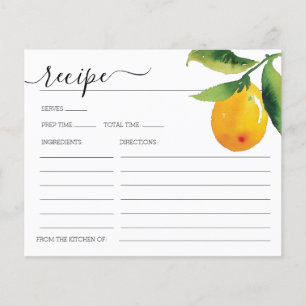 Carte de recette Fête des mariées Citrus citron