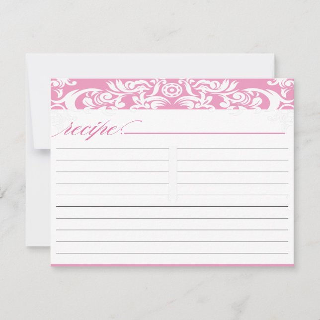 Carte de recette Fête des mariées Damask rose (Devant)