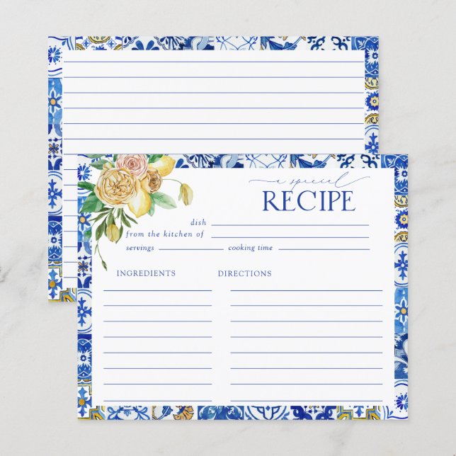Carte de recette Fête des mariées de citron médite (Devant / Derrière)