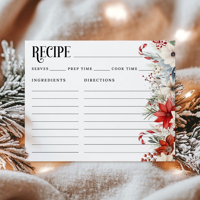 Carte de recette Fête des mariées de Noël Floral (Créateur téléchargé)