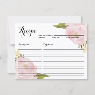 Carte de recette Fête des mariées de pivoines rose
