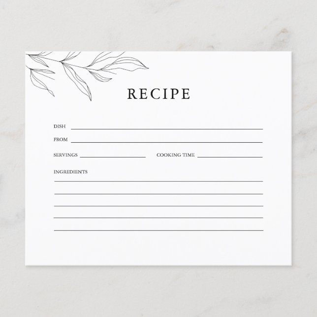 Carte de recette Fête des mariées de reliage d'art (Devant)