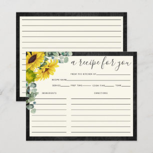 Carte de recette Fête des mariées de tournesol en 