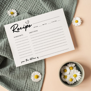 Carte de recette Fête des mariées d'écriture moder