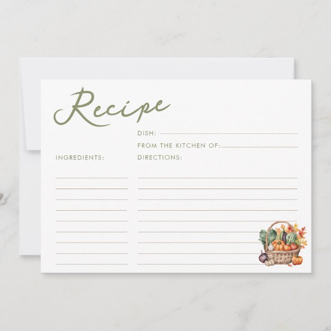 Carte de recette Fête des mariées du panier d'auto (Devant)