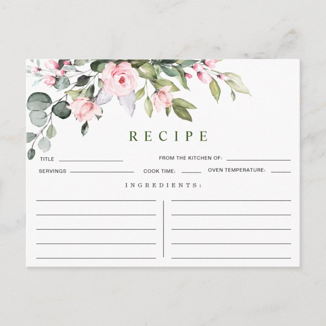 Carte de recette Fête des mariées Eucalyptus coule (Devant)
