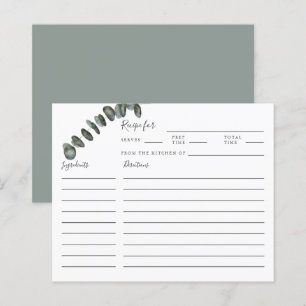 Carte de recette Fête des mariées Eucalyptus Green