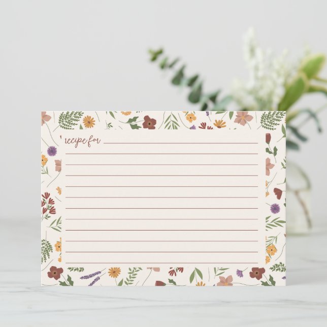 Carte de recette Fête des mariées fleur sauvage (Debout devant)