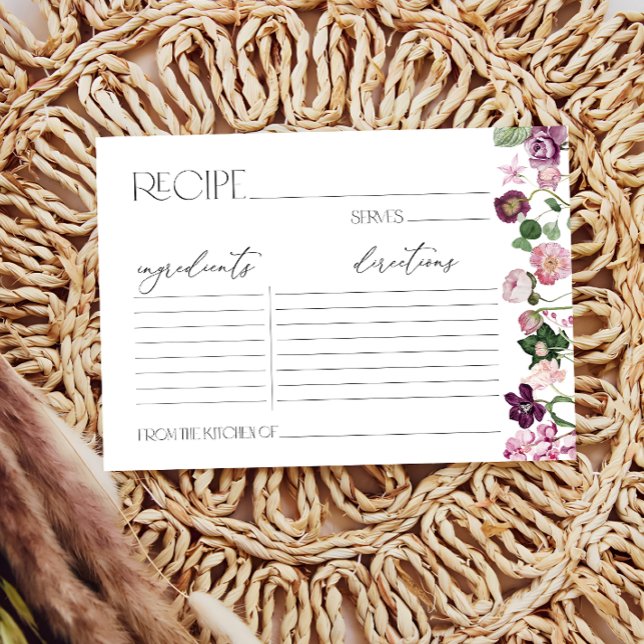 Carte de recette Fête des mariées florale (Créateur téléchargé)