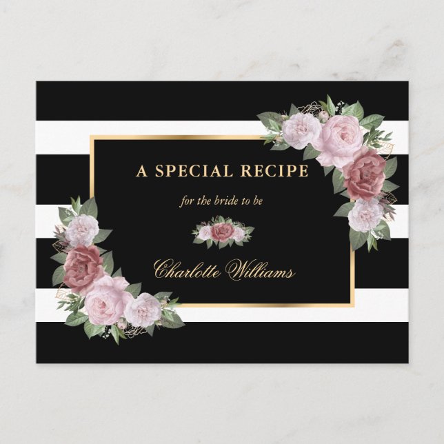 Carte de recette Fête des mariées florale Black Go (Devant)