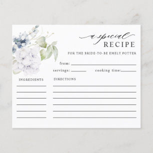 Carte de recette Fête des mariées Florale Blancs e