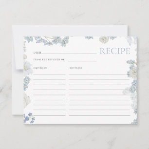 Carte de recette Fête des mariées florale bleu Dus