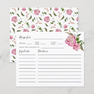 Carte de recette Fête des mariées florale rose