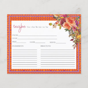 Carte de recette Fête des mariées Fuchsia Aquarell