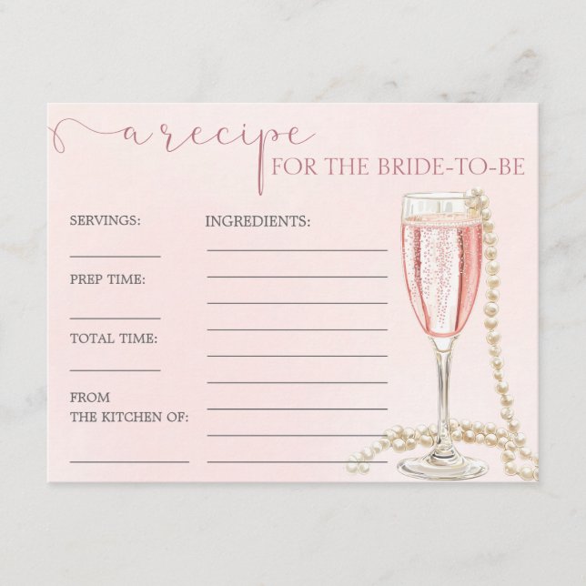 Carte de recette Fête des mariées Perles et Pink P (Devant)
