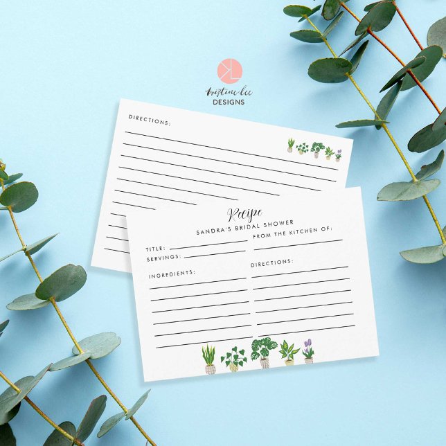 Carte de recette Fête des mariées Plante Maison (Créateur téléchargé)