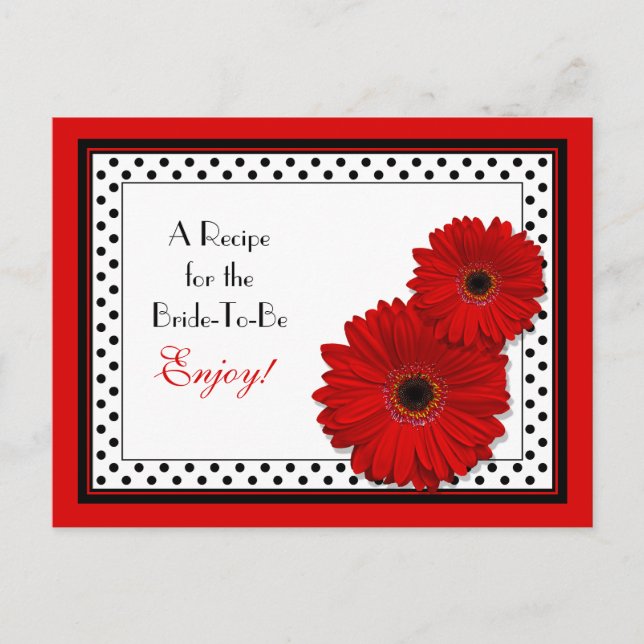 Carte de recette Fête des mariées rouge Gerbera Da (Devant)