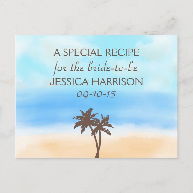 Carte de recette Fête des mariées Tropical Beach P (Devant)