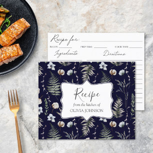 Carte de recette Fleur de forêt florale botanique