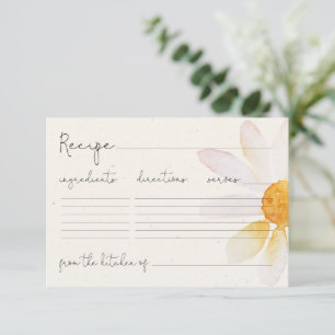 Carte de recette fleur sauvage aquarelle