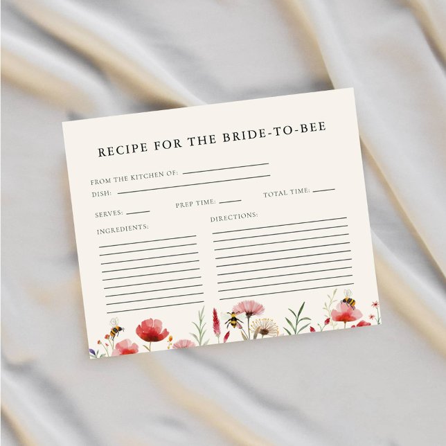 Carte de recette fleur sauvage Mariée à Fête des m (Créateur téléchargé)