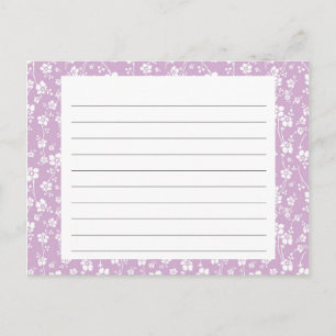 Carte de recette florale pourpre
