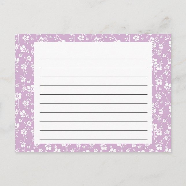 Carte de recette florale pourpre (Devant)