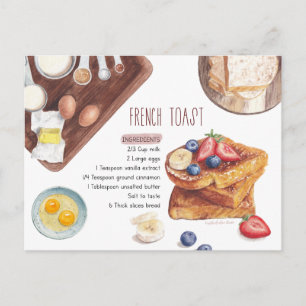 Carte de recette française de pain grillé