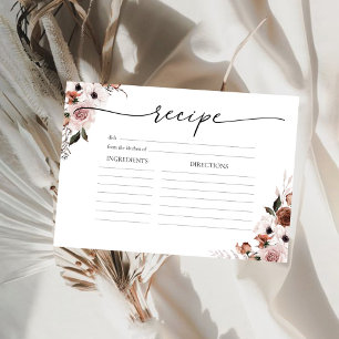 Carte de recette grande pour la douche de mariée f