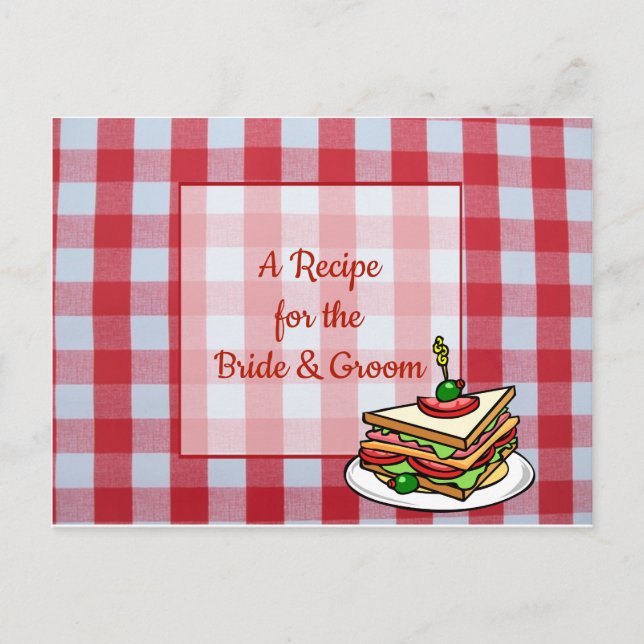 Carte de recette Mariage à nappes rouges (Devant)