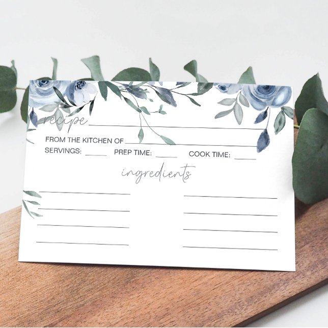 Carte de recette Mariage aux fleurs bleues poussié (Créateur téléchargé)