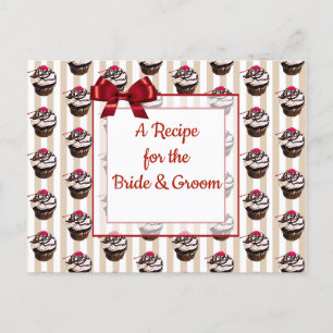 Carte de recette Mariage de cupcake Whimsical Cute