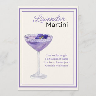 Carte de recette Martini Lavender modifiable