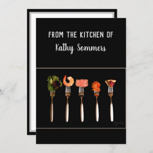 Carte de recette moderne Forks noirs / Cuisine