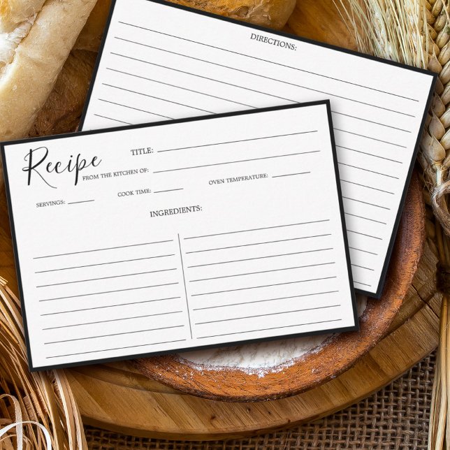 Carte de recette moderne simple (Créateur téléchargé)