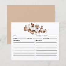 Carte de recette nounours