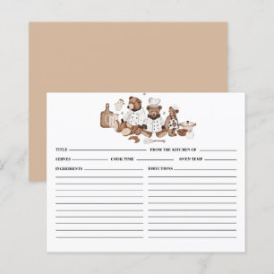 Carte de recette nounours