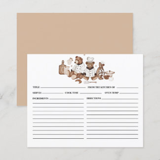 Carte de recette nounours