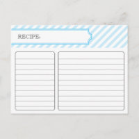 Carte de recette nuptiale - bleu