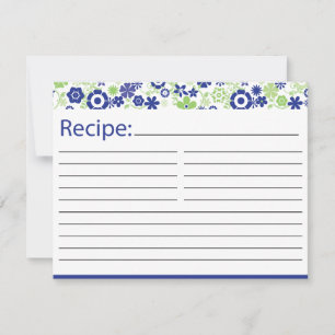 Carte de recette nuptiale Chaux et Marine