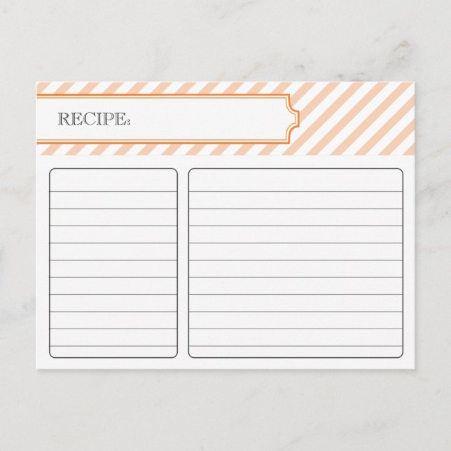 Carte de recette nuptiale - Orange (Devant)