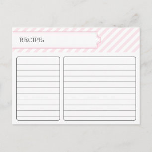 Carte de recette nuptiale - rose